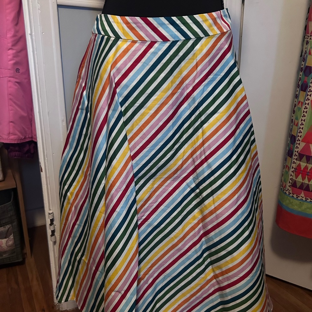 Modcloth Colorful Diagonal Striped A-Line Skirt